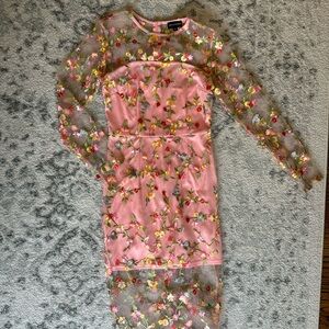 Perfect sheer and pink floral dress